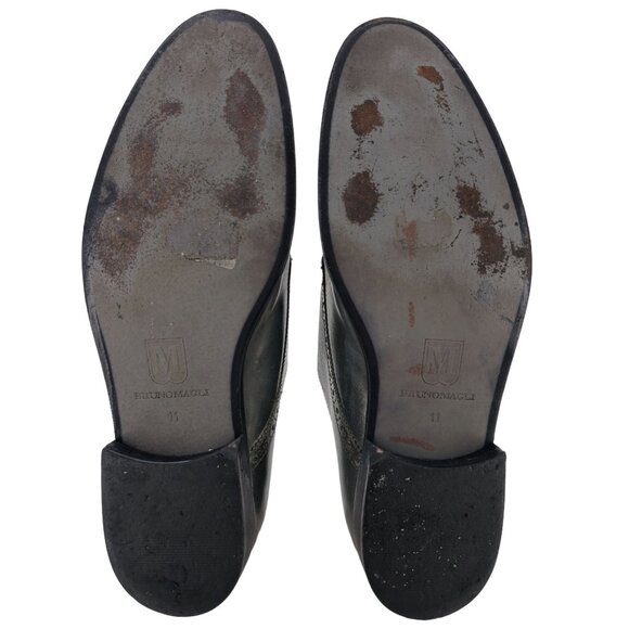 Bruno Magli Italy Gray Leather Double Monk Strap Loafers Men size 11 Dress Shoes - Picture 4 of 12